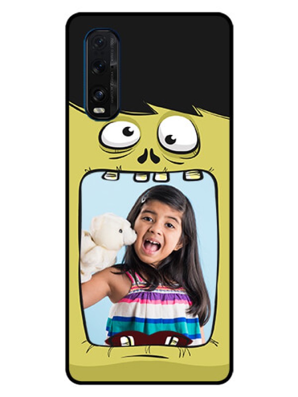 Custom Oppo Find X2 Personalized Glass Phone Case  - Cartoon monster back case Design