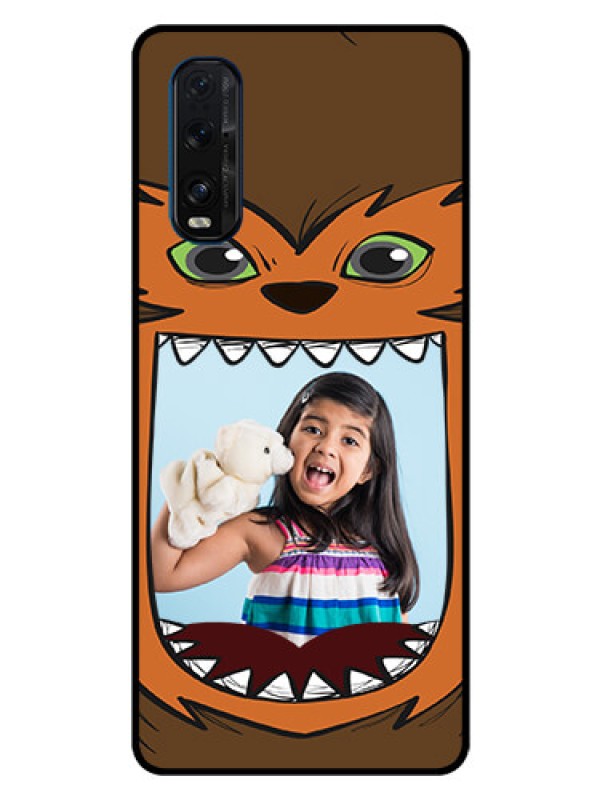 Custom Oppo Find X2 Photo Printing on Glass Case  - Owl Monster Back Case Design