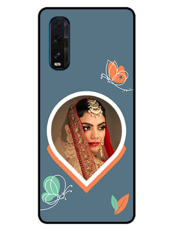 Custom Oppo Find X2 Custom Glass Mobile Case - Droplet Butterflies Design