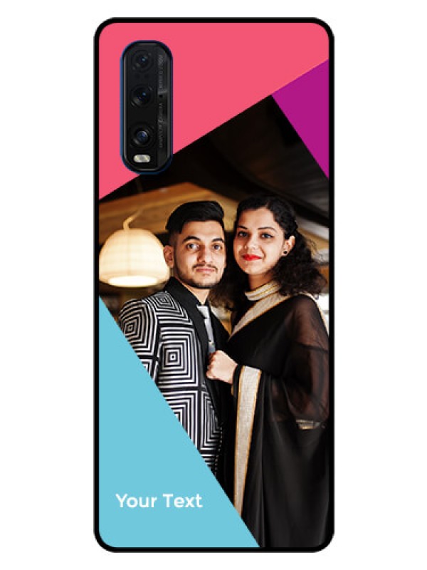 Custom Oppo Find X2 Custom Glass Mobile Case - Stacked Triple colour Design