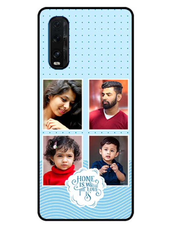 Custom Oppo Find X2 Custom Glass Phone Case - Cute love quote with 4 pic upload Design