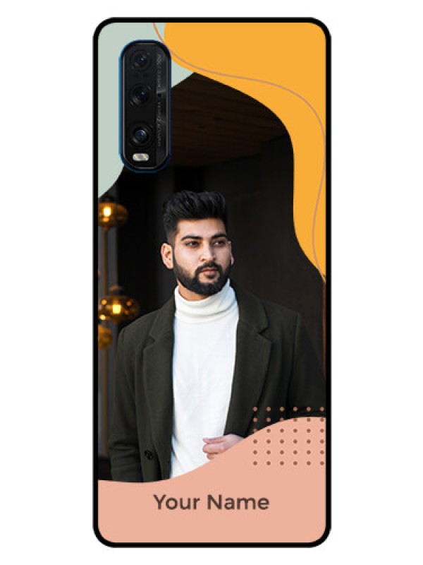 Custom Oppo Find X2 Personalized Glass Phone Case - Tri-coloured overlay design