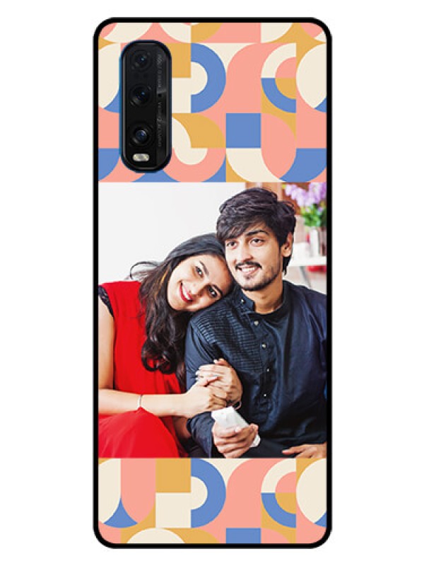 Custom Oppo Find X2 Photo Printing on Glass Case - Semi-circle Maze Pattern Design