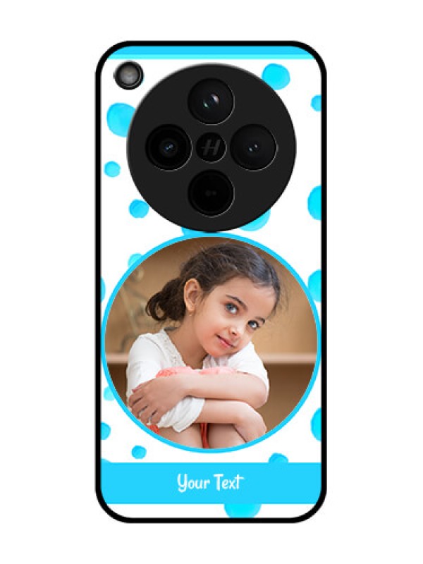 Custom Find X8 5G Custom Glass Phone Case - Blue Bubbles Pattern Design