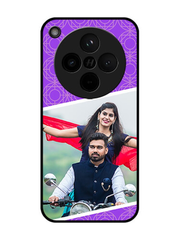 Custom Find X8 5G Custom Glass Phone Case - Violet Color Pattern Design