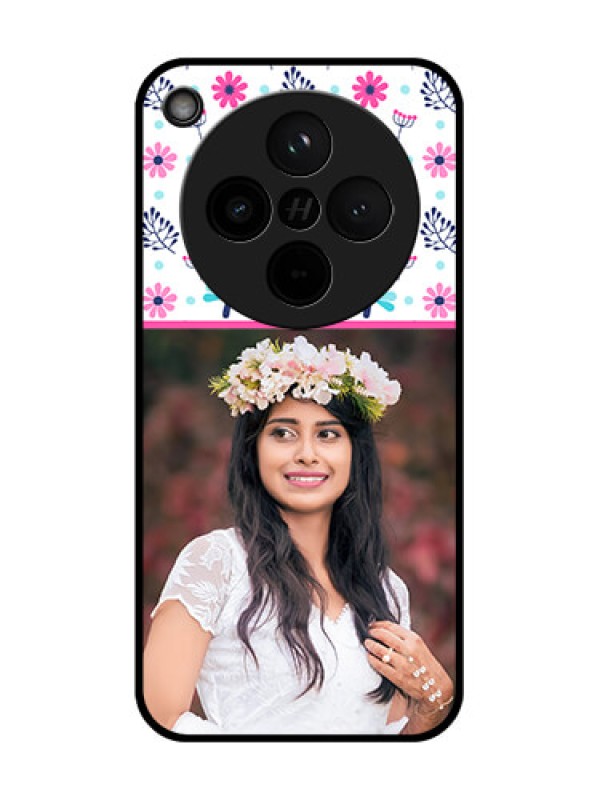 Custom Find X8 5G Custom Glass Phone Case - Colorful Flower Design