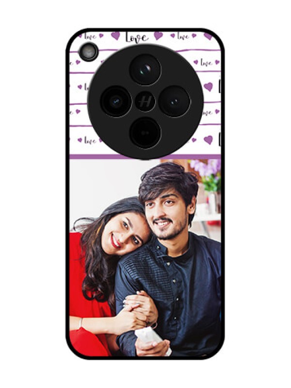 Custom Find X8 5G Custom Glass Phone Case - Couples Heart Design