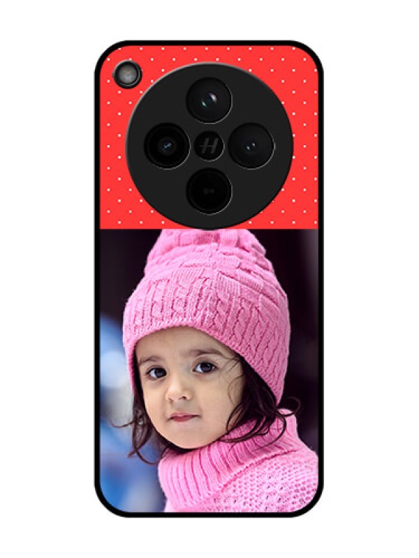 Custom Find X8 5G Custom Glass Phone Case - Red Pattern Design