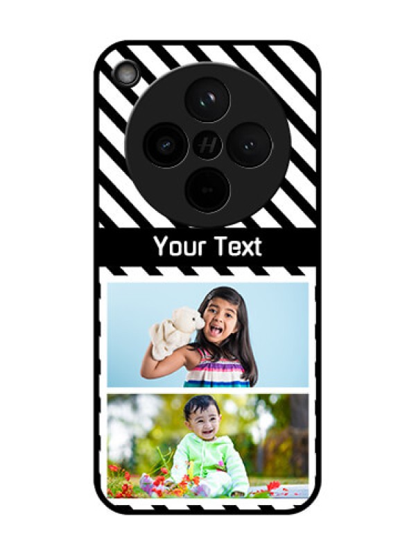 Custom Find X8 5G Custom Glass Phone Case - Black And White Stripes Design
