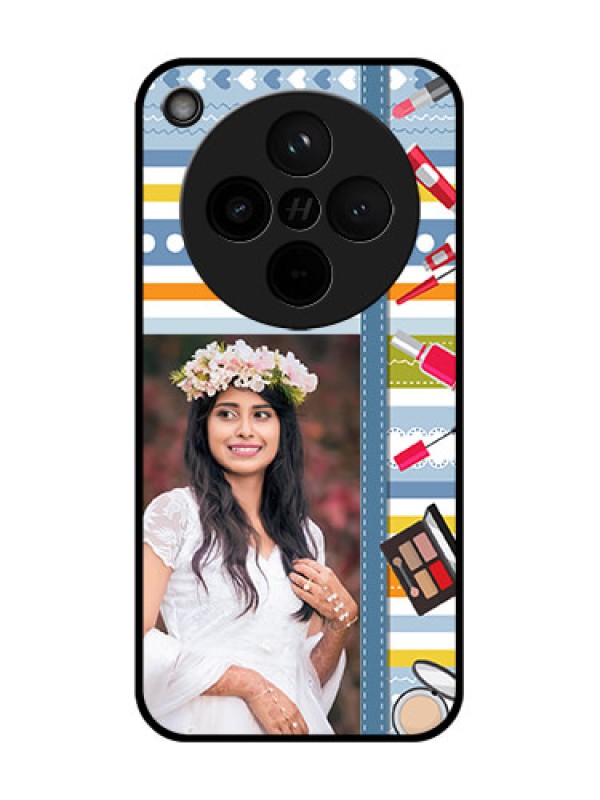 Custom Find X8 5G Custom Glass Phone Case - Makeup Icons Design