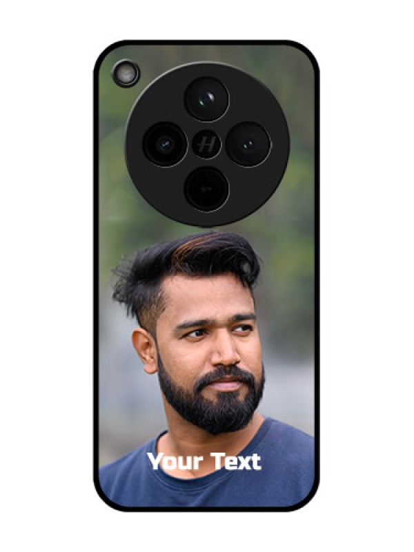 Custom Find X8 5G Custom Glass Phone Case - Photo With Text Design