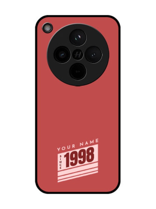 Custom Find X8 5G Custom Glass Phone Case - Red Custom Year Of Birth Design