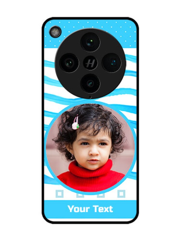 Custom Find X8 Pro 5G Custom Glass Phone Case - Simple Blue Case Design