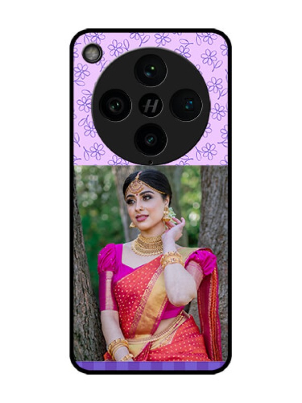 Custom Find X8 Pro 5G Custom Glass Phone Case - Purple Floral Design