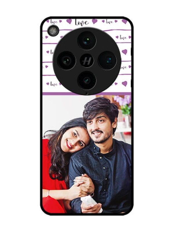 Custom Find X8 Pro 5G Custom Glass Phone Case - Couples Heart Design