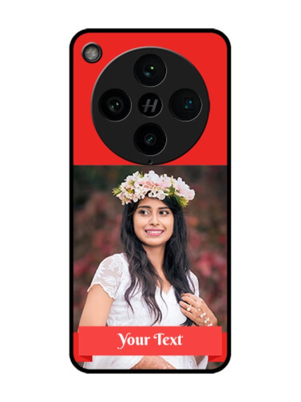 Custom Find X8 Pro 5G Custom Glass Phone Case - Simple Red Color Design