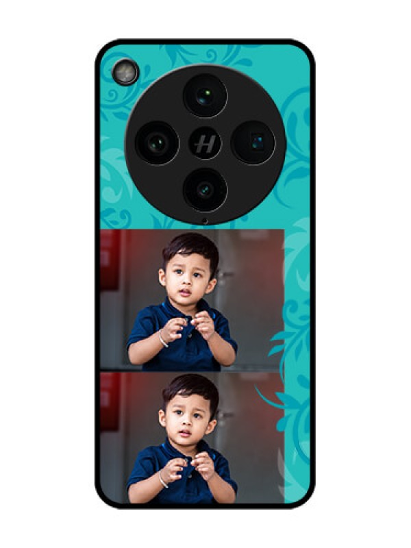 Custom Find X8 Pro 5G Custom Glass Phone Case - With Photo And Green Floral Design