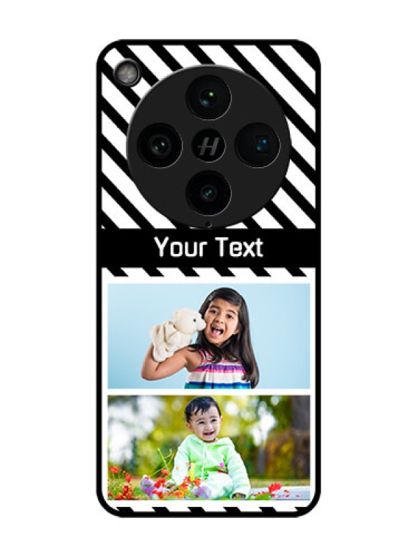 Custom Find X8 Pro 5G Custom Glass Phone Case - Black And White Stripes Design
