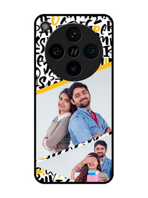 Custom Find X8 Pro 5G Custom Glass Phone Case - Letters Pattern Design