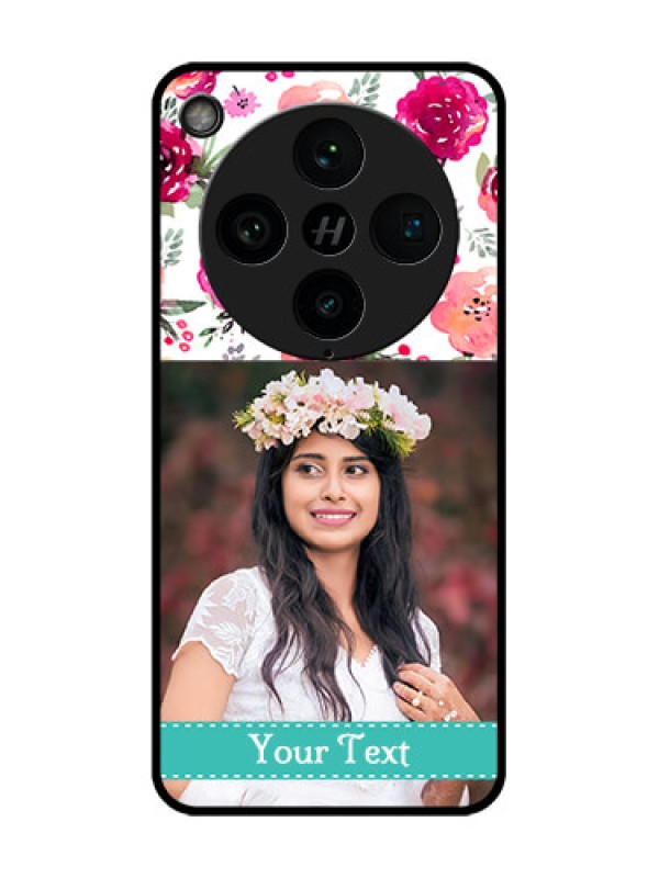 Custom Find X8 Pro 5G Custom Glass Phone Case - Water Colors Floral Design