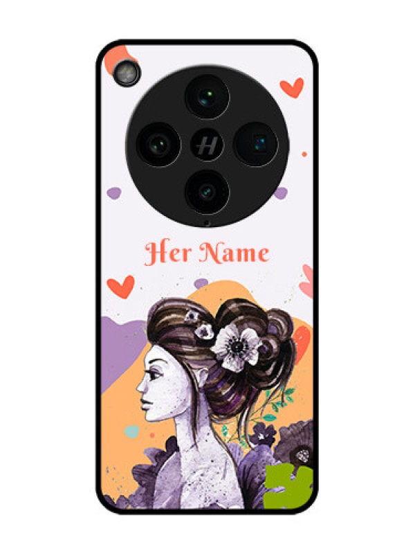 Custom Find X8 Pro 5G Custom Glass Phone Case - Woman And Nature Design