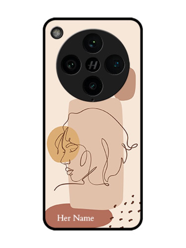 Custom Find X8 Pro 5G Custom Glass Phone Case - Calm Woman Line Art Design
