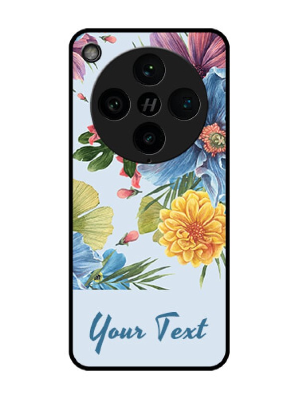Custom Find X8 Pro 5G Custom Glass Phone Case - Stunning Watercolored Flowers Painting Design