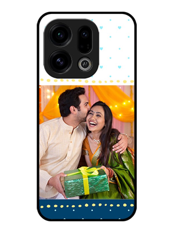 Custom Oppo Find X9 5G Custom Glass Phone Case - White And Blue Abstract Design