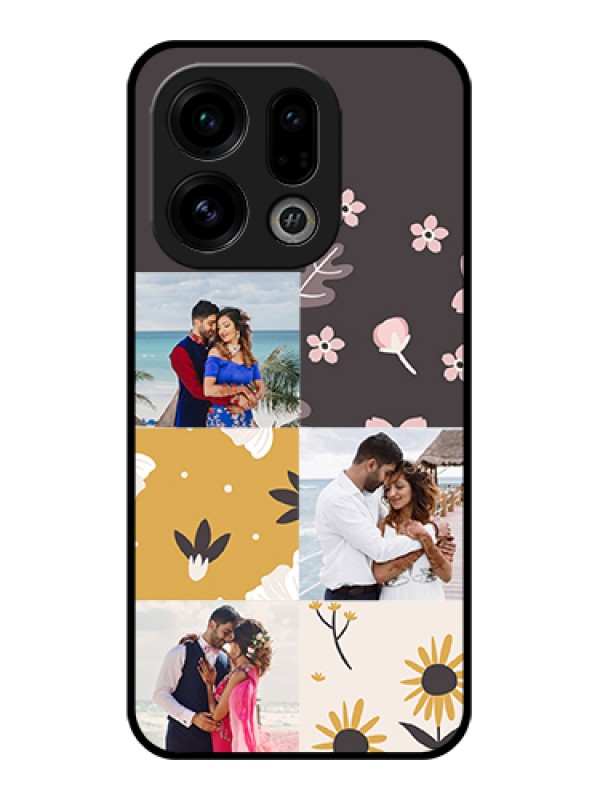 Custom Oppo Find X9 5G Custom Glass Phone Case - 3 Images With Floral Design