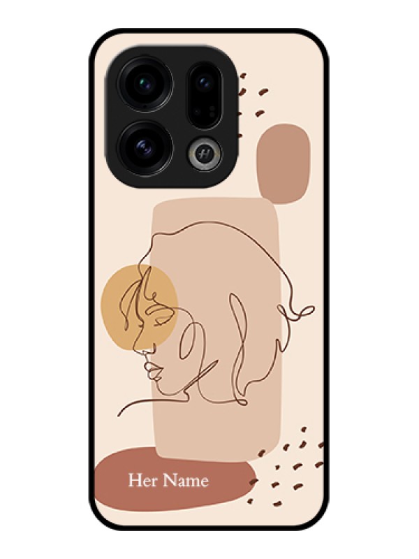 Custom Oppo Find X9 5G Custom Glass Phone Case - Calm Woman Line Art Design