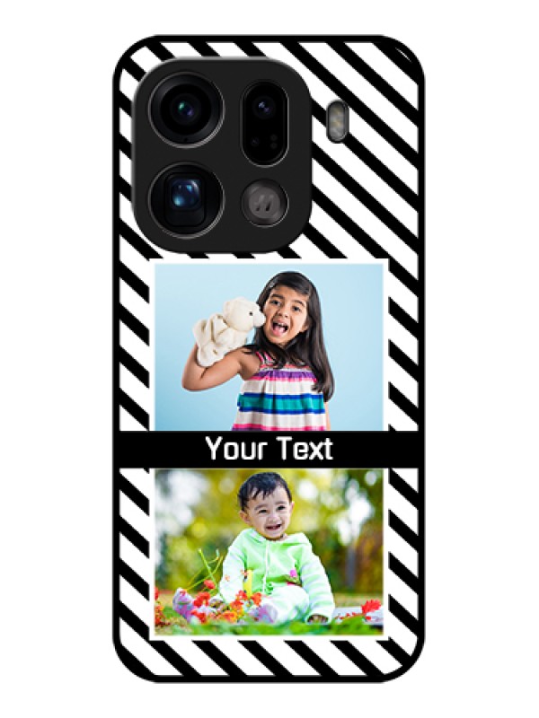 Custom Oppo Find X9 Pro 5G Custom Glass Phone Case - Black And White Stripes Design