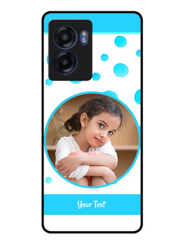 Custom Oppo K10 5G Photo Printing on Glass Case - Blue Bubbles Pattern Design