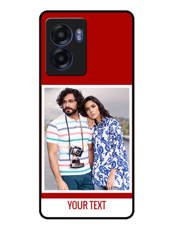 Custom Oppo K10 5G Personalized Glass Phone Case - Simple Red Color Design