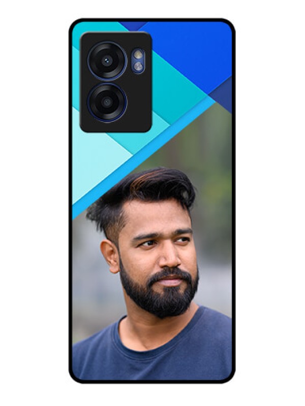 Custom Oppo K10 5G Custom Glass Phone Case - Blue Pattern Design