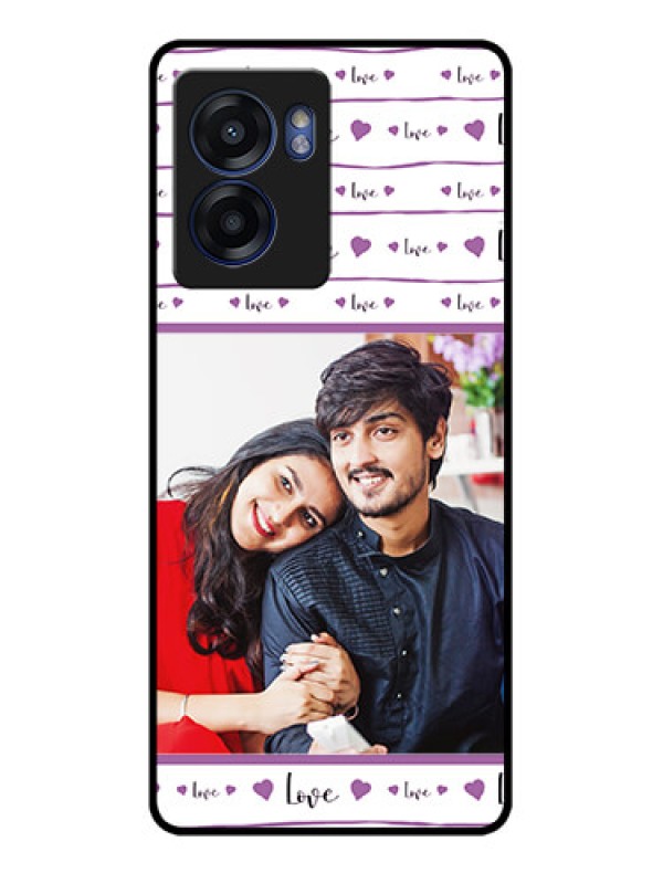 Custom Oppo K10 5G Custom Glass Mobile Case - Couples Heart Design