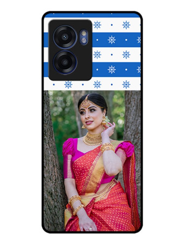 Custom Oppo K10 5G Photo Printing on Glass Case - Snow Pattern Design