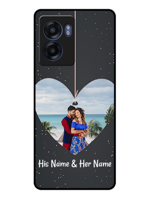 Custom Oppo K10 5G Custom Glass Phone Case - Hanging Heart Design