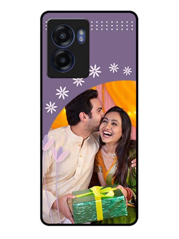 Custom Oppo K10 5G Custom Glass Mobile Case - Lavender flowers design