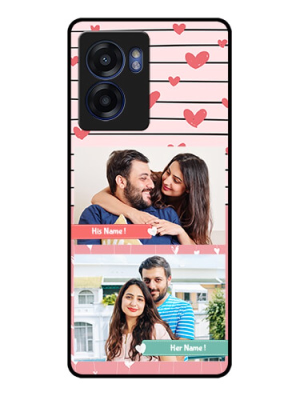 Custom Oppo K10 5G Custom Glass Mobile Case - Photo with Heart Design