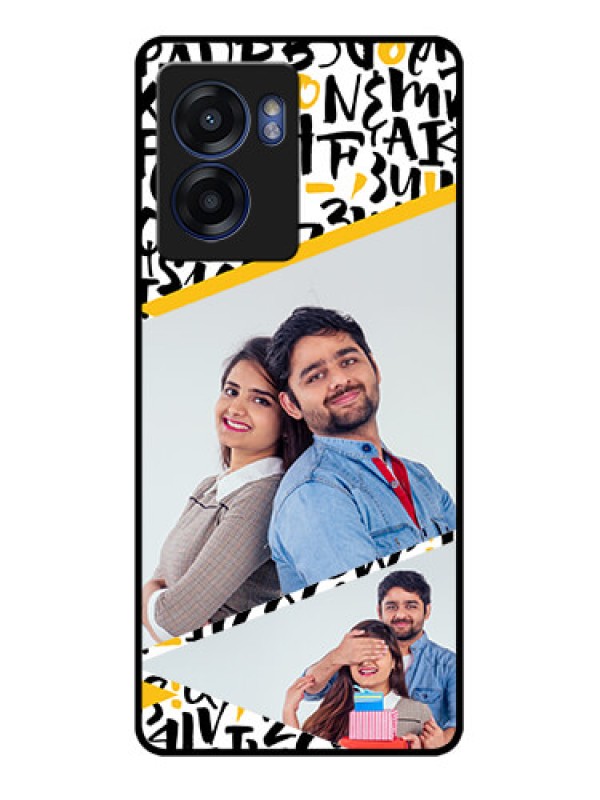 Custom Oppo K10 5G Custom Glass Mobile Case - Letters Pattern Design