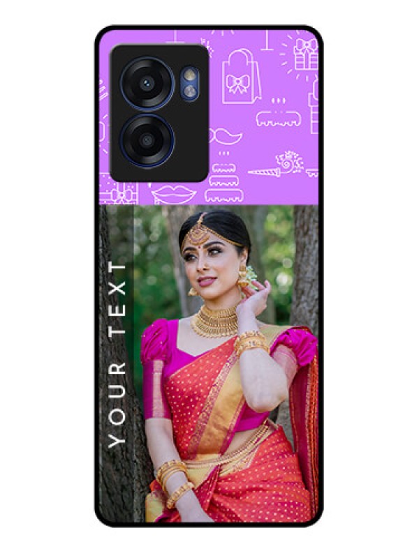 Custom Oppo K10 5G Custom Glass Mobile Case - Birthday Icons Design