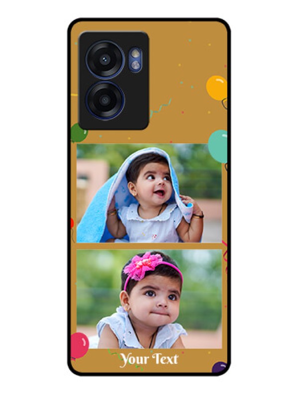 Custom Oppo K10 5G Personalized Glass Phone Case - Image Holder with Birthday Celebrations Design