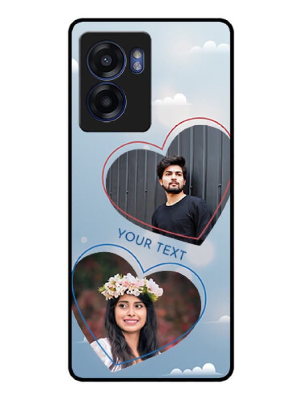 Custom Oppo K10 5G Custom Glass Mobile Case - Blue Color Couple Design