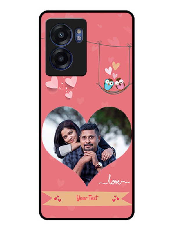 Custom Oppo K10 5G Personalized Glass Phone Case - Peach Color Love Design