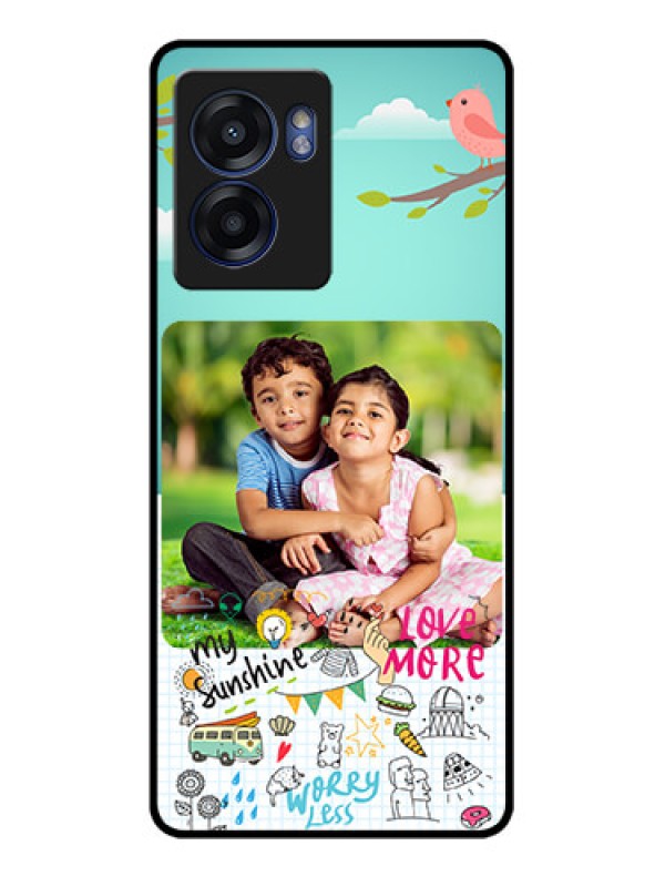 Custom Oppo K10 5G Photo Printing on Glass Case - Doodle love Design