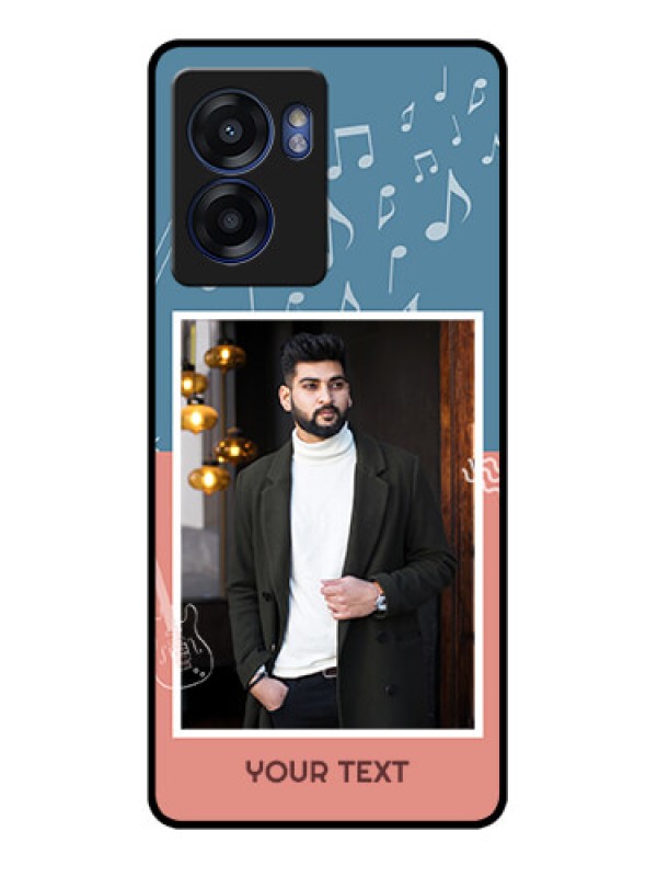 Custom Oppo K10 5G Photo Printing on Glass Case - with Color Musical Note Design