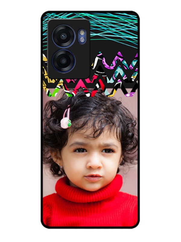 Custom Oppo K10 5G Personalized Glass Phone Case - Neon Abstract Design