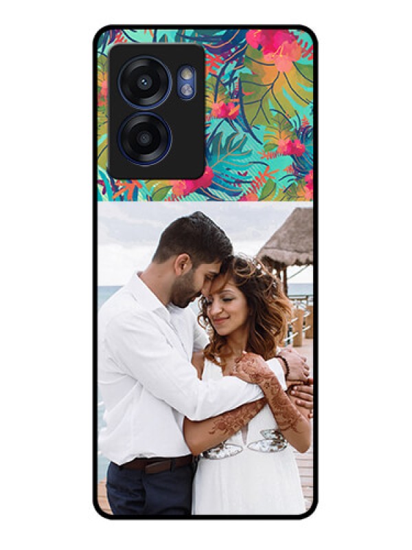 Custom Oppo K10 5G Photo Printing on Glass Case - Watercolor Floral Design