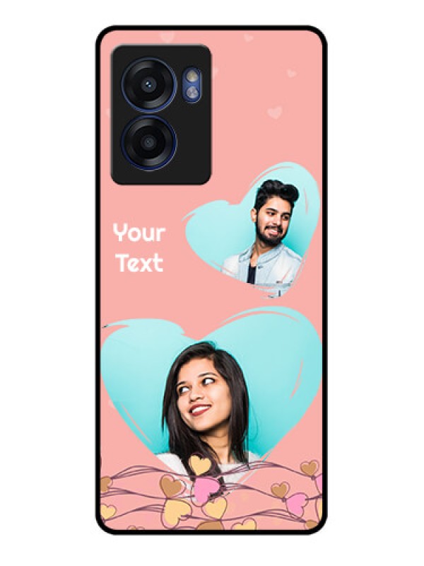 Custom Oppo K10 5G Custom Glass Mobile Case - Love Doodle Design