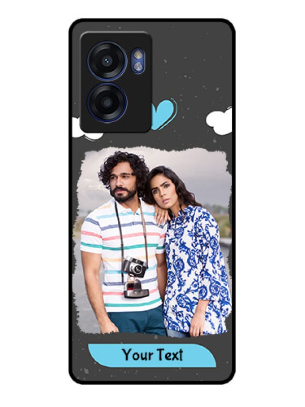 Custom Oppo K10 5G Custom Glass Phone Case - Splashes with love doodles Design